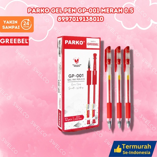 [8997019138041] [1PCS] PARKO GEL PEN GP-001 MERAH 0.5