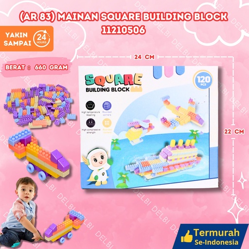 [11210506] (AR 83) MAINAN SQUARE BUILDING BLOCK 120'S BLOCKS MENYUSUN STRATEGI LEGO BX45
