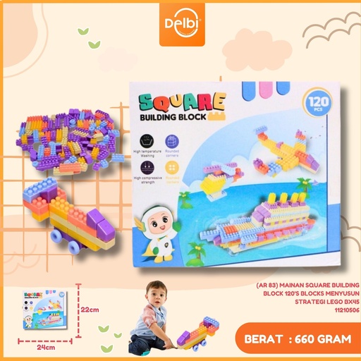 [11210506] (AR 83) MAINAN SQUARE BUILDING BLOCK 120'S BLOCKS MENYUSUN STRATEGI LEGO BX45