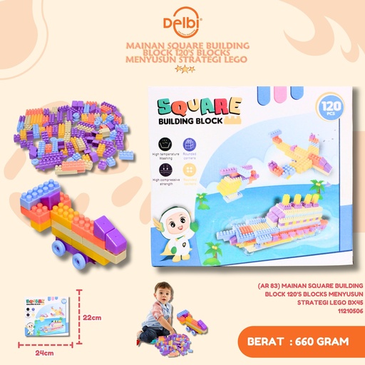 [11210506] (AR 83) MAINAN SQUARE BUILDING BLOCK 120'S BLOCKS MENYUSUN STRATEGI LEGO BX45