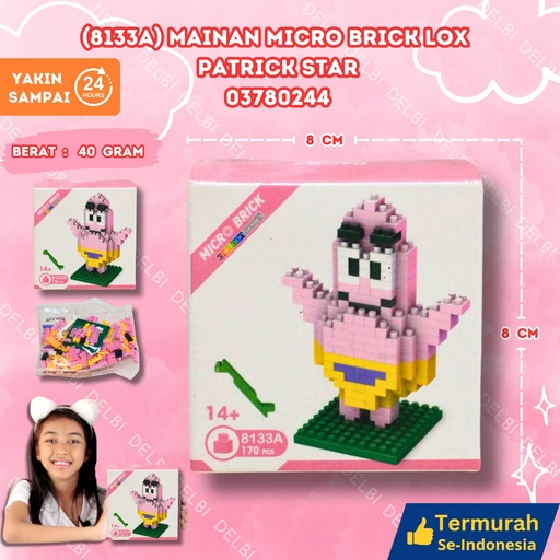 [03780244] (8133A) MAINAN MICRO BRICK LOX PATRICK STAR PUZZLE DUS BLOK LEGO BX105