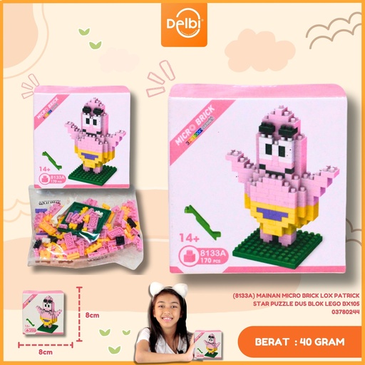 [03780244] (8133A) MAINAN MICRO BRICK LOX PATRICK STAR PUZZLE DUS BLOK LEGO BX105