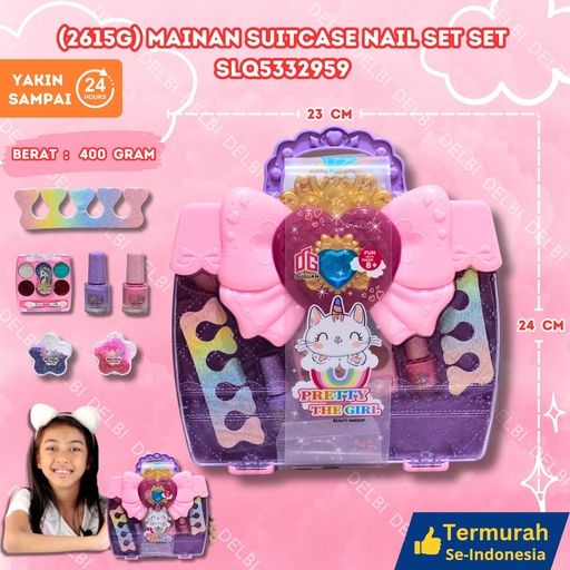 [SLQ5332959] (2615G) MAINAN SUITCASE NAIL SET ISI 60PCS KECANTIKAN ANAK PEREMPUAN KUKU-KUKUAN BX60