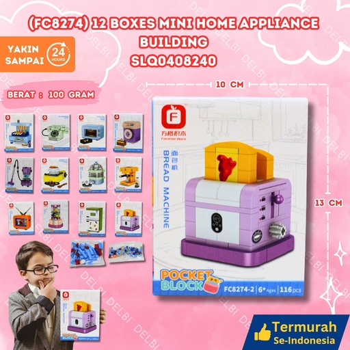[SLQ0408240] (FC8274) 12 BOXES MINI HOME APPLIANCE BUILDING BLOCKS BX96