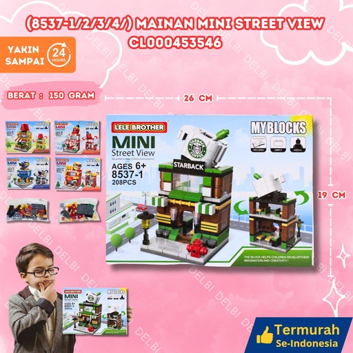 [CL000453546] (8537-1/2/3/4/) MAINAN MINI STREET VIEW 72PCS BLOCKS BLOK BUILDING BX72