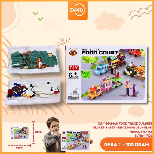 [SLT0647406] (2111) MAINAN FOOD TRUCK BUILDING BLOCKS 4 ASST 192PCS MENYUSUN BLOK MERAKIT BX192