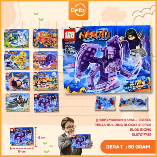 [SLS7617789] (L1001) MAINAN 8 SMALL BOXES NINJA BUILDING BLOCKS 240PCS
 BLOK BX240