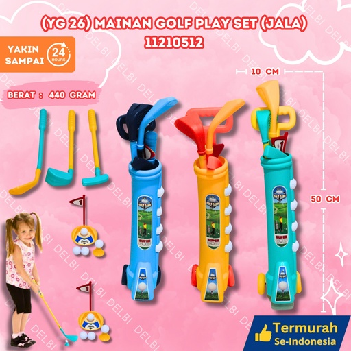[11210512] (YG 26) MAINAN GOLF PLAY SET (JALA) 56PCS OLAHRAGA BOLA JALA LET'S BX56