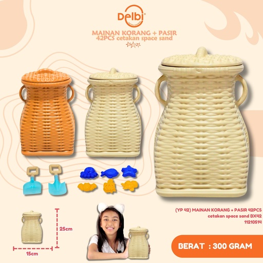 [11210514] (YP 42) MAINAN KORANG + PASIR 42PCS cetakan space sand BX42