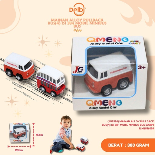 [SLM6556095] (JG2526) MAINAN ALLOY PULLBACK BUS(4) ISI 384 MOBIL MINIBUS BUS BX384