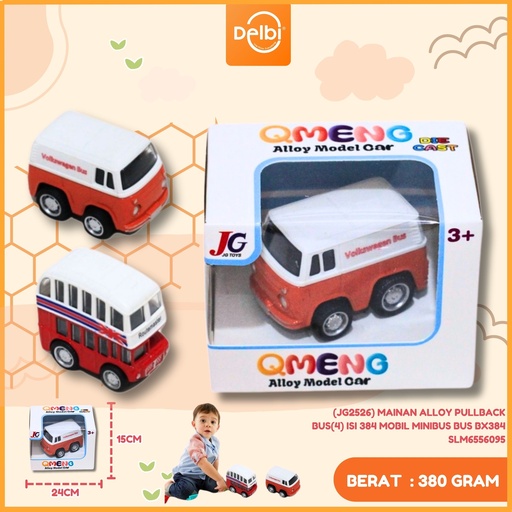 [SLM6556095] (JG2526) MAINAN ALLOY PULLBACK BUS(4) ISI 384 MOBIL MINIBUS BUS BX384