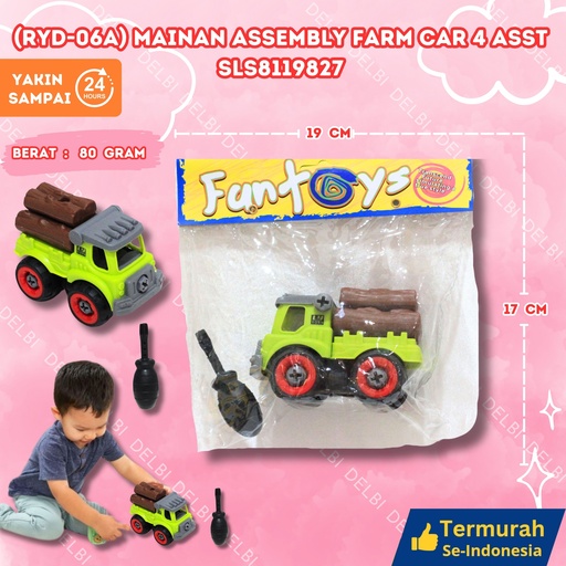 [SLS8119827] (RYD-06A) MAINAN ASSEMBLY FARM CAR 4 ASST. ISI 240PCS MOBIL KECIL TRUCK FARMER BX240