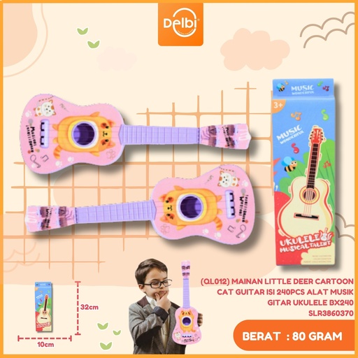 [SLR3860370] (QL012) MAINAN LITTLE DEER CARTOON CAT GUITAR ISI 240PCS ALAT MUSIK GITAR UKULELE BX240