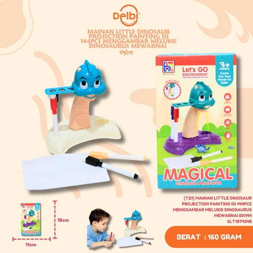 [SLT1974348] (T21) MAINAN LITTLE DINOSAUR PROJECTION PAINTING ISI 144PCS MENGGAMBAR MELUKIS DINOSAURUS MEWARNAI BX144