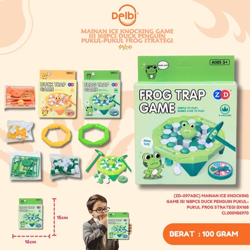 [CL000456970] (ZD-097ABC) MAINAN ICE KNOCKING GAME ISI 168PCS DUCK PENGUIN PUKUL-PUKUL FROG STRATEGI BX168