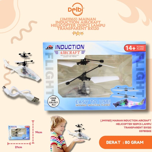 [03780262] (JM11165) MAINAN INDUCTION AIRCRAFT HELICOPTER 120PCS LAMPU TRANSPARENT BX120