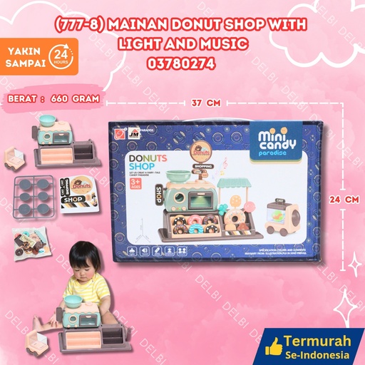 [03780274] (JM11201) MAINAN DONUT SHOP WITH LIGHT AND MUSIC ISI 24PCS LAMPU MUSIK FOOD DONAT DESSERT BX24