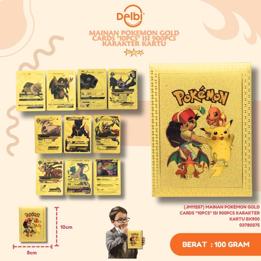 [03780275] (JM11257) MAINAN POKEMON GOLD CARDS "10PCS" ISI 900PCS KARAKTER KARTU BX900