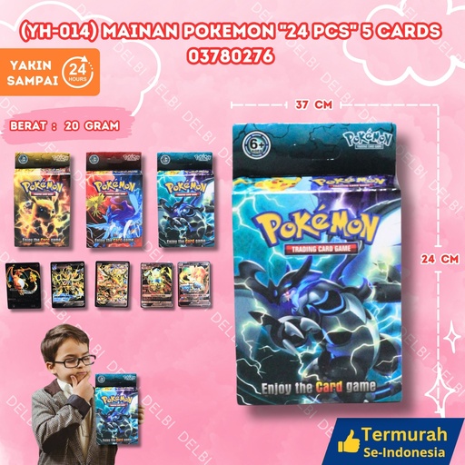 [03780276] (YH-014) MAINAN POKEMON "24 PCS" 5 CARDS KARAKTER KARTU BX24 BX864