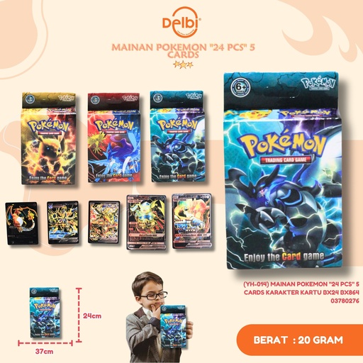 [03780276] (YH-014) MAINAN POKEMON "24 PCS" 5 CARDS KARAKTER KARTU BX24 BX864