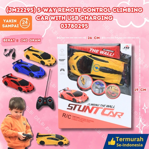 [03780295] (JM22295) 5-WAY REMOTE CONTROL CLIMBING CAR WITH USB CHARGING ISI 48PCS MOBIL RC CHARGE BX48