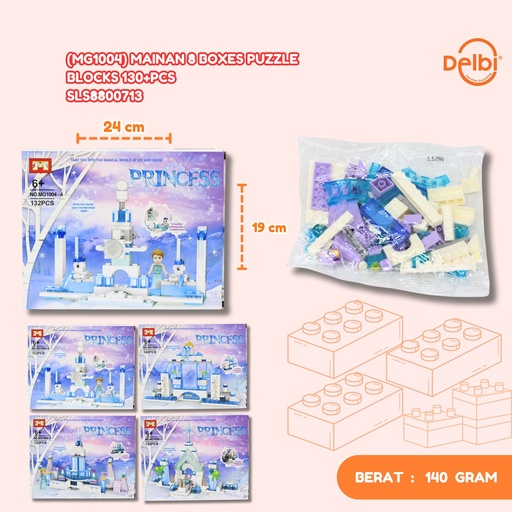 [SLS8800713] (MG1004) MAINAN 8 BOXES PUZZLE BLOCKS 130+PCS BRICK BUILDING LEGO BLOCK BX256