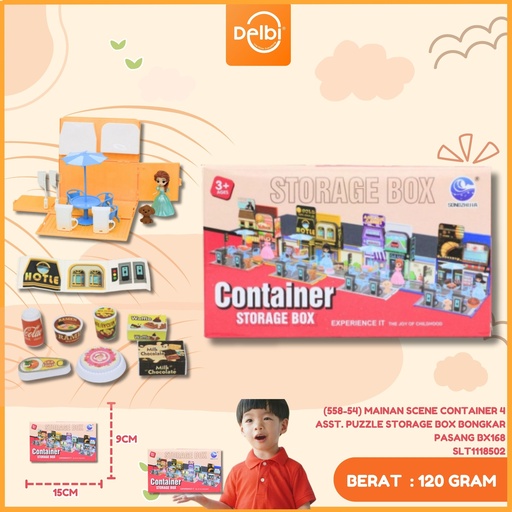 [SLT1118502] (558-54) MAINAN SCENE CONTAINER 4 ASST. PUZZLE STORAGE BOX BONGKAR PASANG BX168