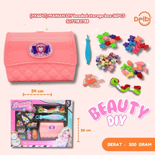 [SLT1183788] (YK6647) MAINAN DIY beaded storage box 36PCS AKSESORIS GELANG ANAK PEREMPUAN MANIK BX36