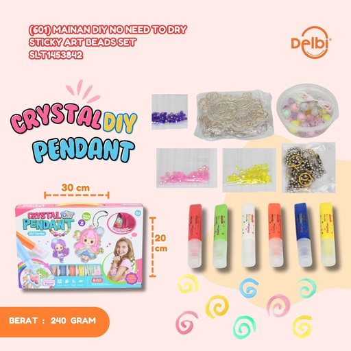 [SLT1453842] (601) MAINAN DIY NO NEED TO DRY STICKY ART BEADS SET GELANG ANAK PEREMPUAN KERAJINAN BX96