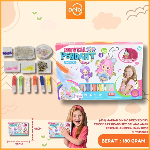 [SLT1453842] (601) MAINAN DIY NO NEED TO DRY STICKY ART BEADS SET GELANG ANAK PEREMPUAN KERAJINAN BX96