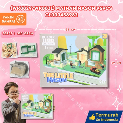 [CL000458982] (WK8829/WK8831) MAINAN MASON 96PCS BRICK BUILDING BLOCKS LEGO BLOCK THE LITTLE RUMAH RUMAHAN BX96