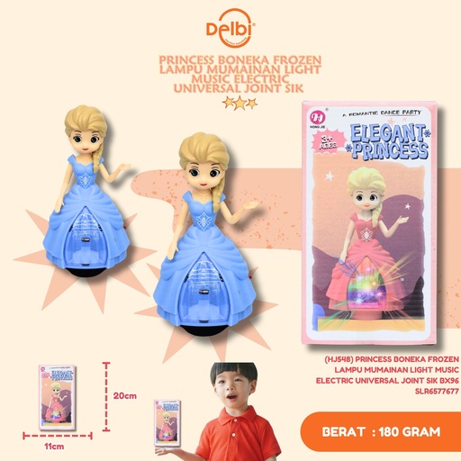 [SLR6577677] (HJ548) PRINCESS BONEKA FROZEN LAMPU MUMAINAN LIGHT MUSIC ELECTRIC UNIVERSAL JOINT SIK BX96