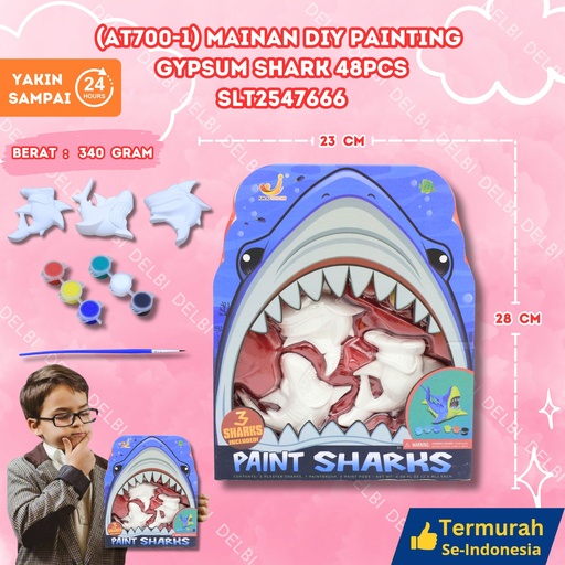 [SLT2547666] (AT700-1) MAINAN DIY PAINTING GYPSUM SHARK 48PCS HIU MELUKIS MEWARNAI BX48