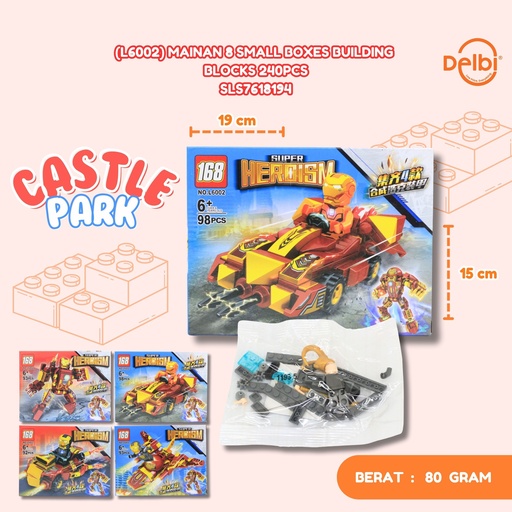 [SLS7618194] (L6002) MAINAN 8 SMALL BOXES BUILDING BLOCKS 240PCS LEGO MICRO BLOCK BRICK HERO BX240