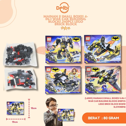 [SLS7618842] (L6004) MAINAN 8 SMALL BOXES 4-IN-1 WAR CAR BUILDING BLOCKS 240PCS LEGO BRICK BLOCK BX240
