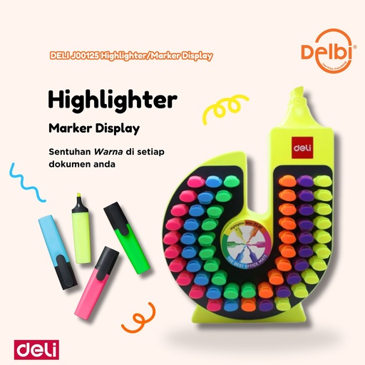 [08880025] DELI J00125 Highlighter/Marker Display BOX RAK STORE SPIDOL STABILO