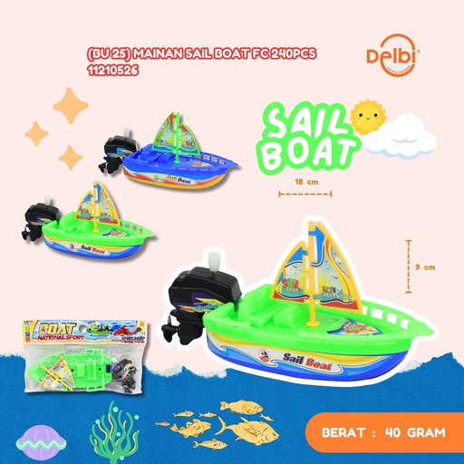 [11210526] (BU 25) MAINAN SAIL BOAT FC 240PCS KAPAL PERAHU BX240