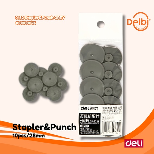 [100000046] DELI 0152 Stapler&Punch GREY HEKTER LUBANG PE LUBANG PENGLUBANG KERTAS BX24