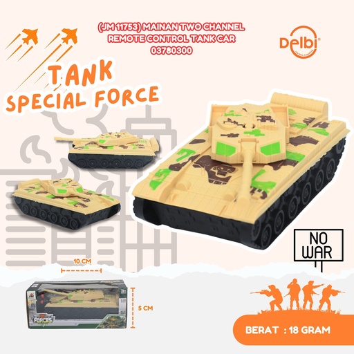 [03780300] (JM11753) MAINAN 1:18 TWO CHANNEL REMOTE CONTROL TANK CAR MOBIL RC BX120