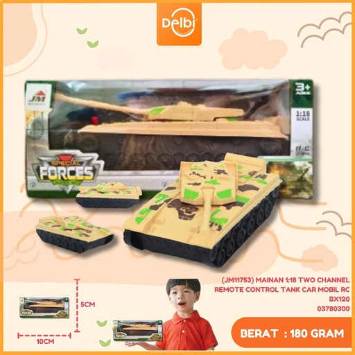 [03780300] (JM11753) MAINAN 1:18 TWO CHANNEL REMOTE CONTROL TANK CAR MOBIL RC BX120