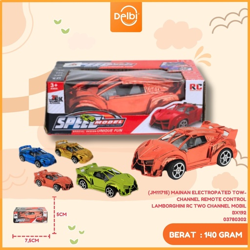 [03780302] (JM11715) MAINAN ELECTROPATED TOW-CHANNEL REMOTE CONTROL LAMBORGHINI RC TWO CHANNEL MOBIL BX192