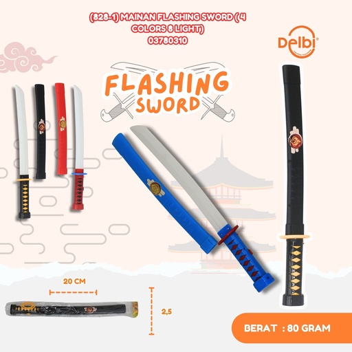 [03780310] (828-1) MAINAN FLASHING SWORD (4COLORS 8 LIGHT) STRATEGI PEDANG MAINA LAMPU BX360