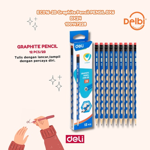 [100147228] EC016-2B Graphite Pencil PENSIL BX6 BX24