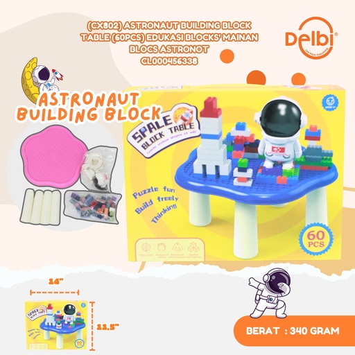 [CL000456338] (CX802) ASTRONAUT BUILDING BLOCK TABLE (60PCS) EDUKASI BLOCKS' MAINAN BLOCS ASTRONOT