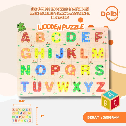 [SLJ6777252] (PZ-1) WOODEN PUZZLE GAME[60PCS] EDUKASI HURUF ANGKA WOOD MAINAN