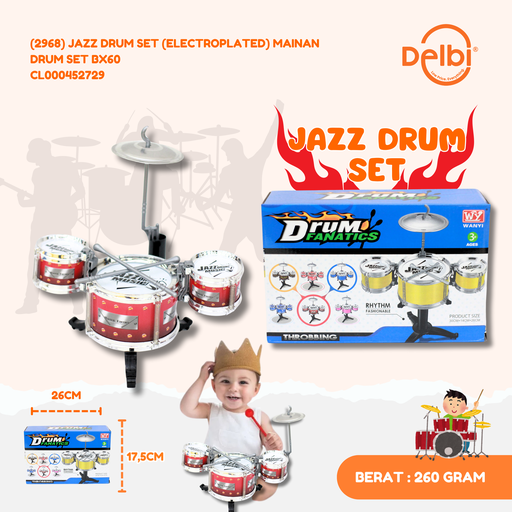 [CL000452729] (2968) JAZZ DRUM SET (ELECTROPLATED) MAINAN DRUM SET BX60