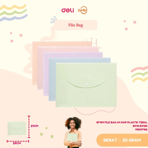 [140017106] EF104 FILE BAG A4 MAP PLASTIK TEBAL BX10 BX120 