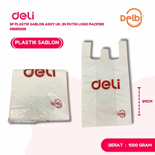 [08880028] SP PLASTIK SABLON ASOY UK. 24 PUTIH LOGO PACK100