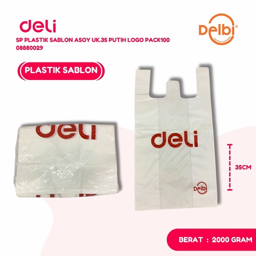 [08880029] SP PLASTIK SABLON ASOY UK.35 PUTIH LOGO PACK100
