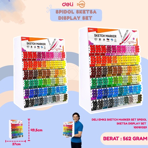 [100181329] DELI EMK2 SKETCH MARKER SET SPIDOL SKETSA DISPLAY SET 
